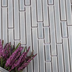 Liquidation vente pas cher prix d'usine bande aléatoire vert menthe brillant craquelé porcelaine émaillée pour cuisine salle de bain décoration murale - Product Image 4