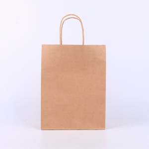 Sac en papier kraft biodégradable naturel fait à la main KM 28*15*28cm, emballage alimentaire de qualité alimentaire, sac cadeau avec poignée - Product Image 5