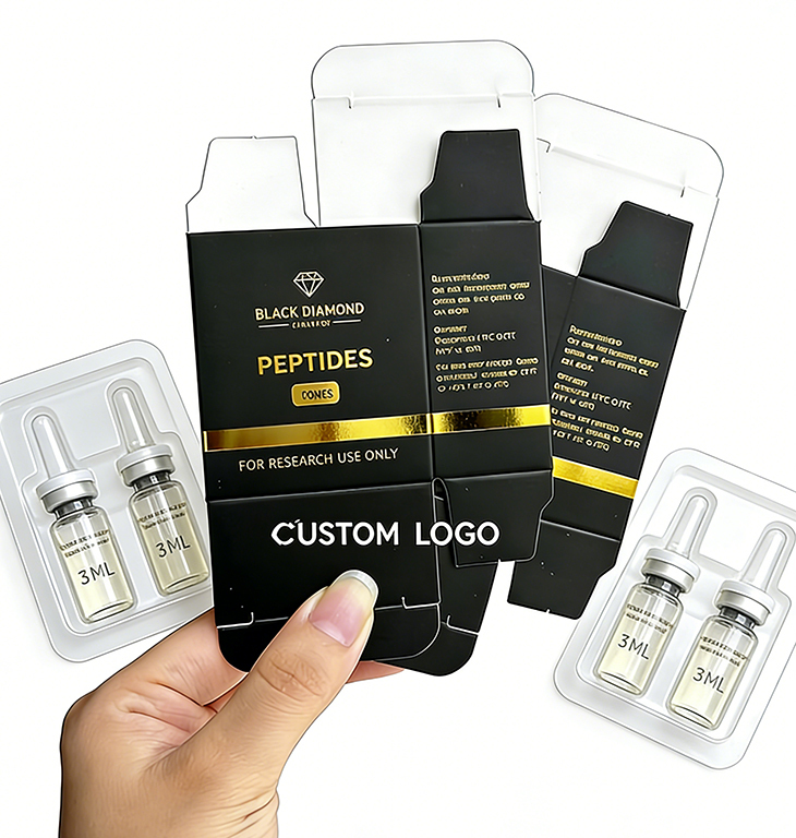 Factory Price Custom Peptides Box Ghk-cu Lyophilized Powder Box Hologram Label 3ml Vial 10mg 20mg 30mg 3ml Pepd Vial Package