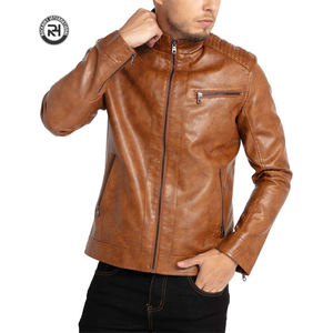 Veste en cuir pour hommes personnalisée style motard printemps saison cuir de vache de qualité supérieure avec fermeture éclair en métal imperméable et coupe-vent - Product Image 1