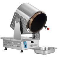Machine de cuisson industrielle entièrement automatique en acier inoxydable pour riz sauté, cuiseur à tambour rotatif, wok à gaz/électrique, haute efficacité