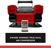 Compresseur d'air robuste 24V 300L Gonfleur de pneu à 2 cylindres pour automobiles avec fonction de surveillance de la pression des pneus