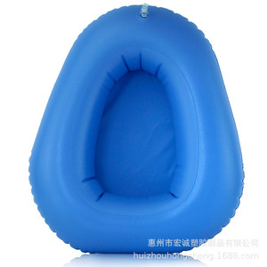Inflatable Bedpan For Elderly Patients Medical Commode Urinal Nursing Care Blue Oblong Shape Plastic Material - Product Image 1
