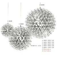 Lustre moderne en forme de boule de feu d'artifice, luminaire suspendu en acier inoxydable, décoration d'intérieur