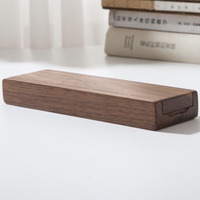 Boîte à stylos rectangulaire en bois/MDF écologique faite à la main pour stylos à bille, couleurs personnalisables, impression sérigraphique, gravure laser