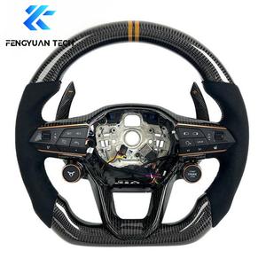 Volante Deportivo de Fibra de Carbono Forjado con Revestimiento de Cuero y Calefacción para <span class=keywords><strong>Audi</strong></span> <span class=keywords><strong>A3</strong></span>/A4/A5/A6/A7/A8/Q5/Q7/TT/RS3 RS4 RS6 R8 Sin <span class=keywords><strong>Airbag</strong></span> - Product Image 3