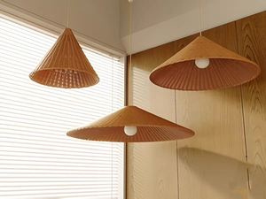 Lampada <span class=keywords><strong>a</strong></span> Sospensione Artigianale di Lusso Moderna con Paralume Naturale Intrecciato per Progetti Alberghieri, Ristoranti e Arredamento Villa - Product Image 3