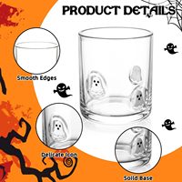 Ensemble de verres à whisky Old Fashioned Ghost & Boo Icon 14OZ |   Design mignon pour les fêtes de fin d'année et les cadeaux de décoration intérieure