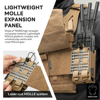 Panneau latéral tactique Ghost Action Molle auto-agrippant marron coyote pour gilet JPC2.0 FERRO
