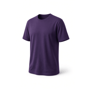 T-shirt en coton marron pour homme, manches courtes, col rond, coupe classique, décontracté, couleur unie, tricot jersey respirant, 230g, teint uni - Product Image 2