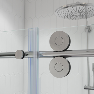 Porte de douche coulissante moderne en aluminium poli et verre trempé, fermeture douce, design droit, pour appartements et hôtels – Offre Spéciale - Product Image 4