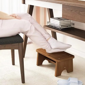 Retro foldable <b>bamboo</b> footstool, eco-friendly and durable step <b>stool</b>, mini bed <b>stool</b>, non-slip <b>bamboo</b> footstool for living room. - Product Image 2