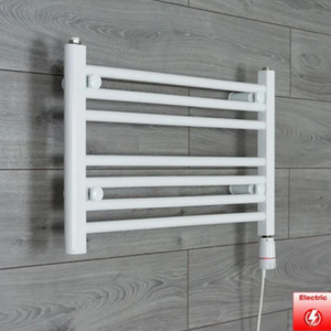 Radiateur chauffe-serviettes électrique en acier blanc pour salle de bain - Product Image 4