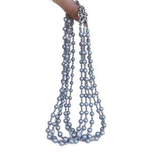 Collier de perles naturelles multicouches noires de 4-5 mm, style européen et américain, polyvalent pour toutes les occasions - Product Image 5