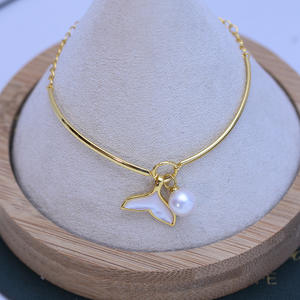 Bracelet en argent S925 avec perles d'eau douce Zhuji 7-8 mm, forte luminosité, presque parfaites, pendentifs fins, breloques, diffusion en direct transfrontalière - Product Image 1