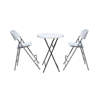 Table de Cocktail Pliante en Plastique Haute pour Extérieur, Table Ronde Pliante Blanche pour Événements