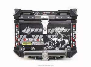 50L 65L universel luxe décalcomanie <span class=keywords><strong>moto</strong></span> coffre aluminium <span class=keywords><strong>valise</strong></span> Scooter étanche queue boîte stockage Top Box - Product Image 4