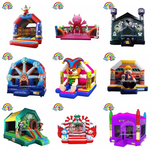 Château gonflable rose cochon pour enfants, thème cochon mignon, combo toboggan et château de saut, gonflage rapide, résistant aux UV, avec filet de sécurité - Product Image 5