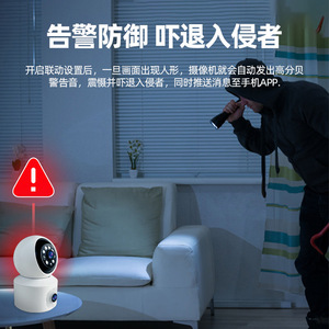 Wireless Wi-Fi Surveillance Camera 4mm Lens F2.0 Aperture 5-10m Night Vision Cloud Storage Mobile Monitoring Home <b>Security</b> - Product Image 5