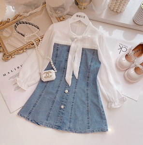 2023 vendita calda bambini all'ingrosso ragazze bambino bambini vestiti imposta estate stilista fiore <span class=keywords><strong>bambina</strong></span> vestito - Product Image 5