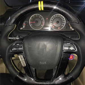 Venta caliente rueda de costura amarilla de fibra de carbono de cuero perforado para Honda Accord 8 Gen Crosstour volante de coche - Product Image 6