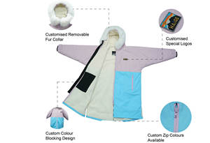 Vente en gros de ponchos de surf personnalisés imprimés, à capuche, à séchage rapide, pour la plage, le surf, la natation et le <span class=keywords><strong>ski</strong></span> - Product Image 4
