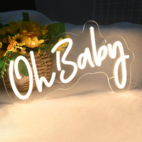 Enseignes lumineuses Oh Baby en acrylique LED personnalisées enseignes publicitaires suspendues pour décoration de chambre à domicile enseignes lumineuses au néon LED