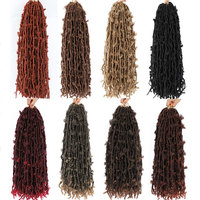 Extensions de Tresses Cheveux au Crochet Faux Locs Papillon Souples Synthétiques à Trame Simple Tresses Bouclées Dreadlocks Mèches Faux Locs