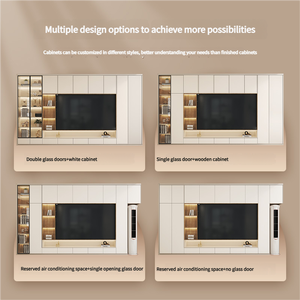 Soporte de <span class=keywords><strong>TV</strong></span> de esquina, mueble montado en la pared, moderno diseño de lujo, mueble <span class=keywords><strong>flotante</strong></span> de madera <span class=keywords><strong>para</strong></span> sala de estar - Product Image 5