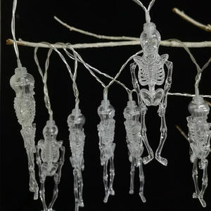 Guirnalda de Luces LED de Esqueleto para Halloween, Decoración para Festival de Fantasmas, Funciona con Pilas, Blanco/Morado, 180 cm, para Ambiente de Terror - Product Image 1