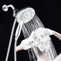SANIPRO Juego de ducha Ensemble de robinet de salle de bain Simple ABS 2 en 1 Combo pommeau de douche avec douchette supérieure à pluie