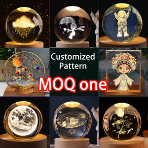 Luce Notturna <span class=keywords><strong>Luna</strong></span> Luminosa per San Valentino, Sfera di Cristallo 3D, Regalo di Compleanno, Ornamento da Scrivania, Luce Atmosferica in Vetro Intagliato Personalizzato - Product Image 2
