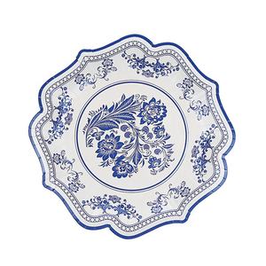 BECOL – Lot d'assiettes en carton style rétro chinois bleu et blanc, écologiques, 7 pouces, jetables, pour fêtes et dîners - Product Image 5