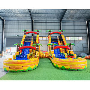 מותאם אישית מסחרי כיתה pvc מתנפח מים שקופיות שיש צהוב מתנפח מבוגרים מסיבת מים שקופיות למכירה - Product Image 2