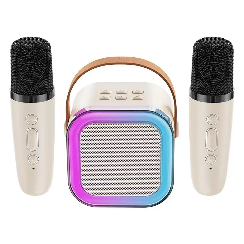 Led ánh sáng K12 màu xanh răng với Mic Mini Microphone âm thanh không dây BT ngoài trời xách tay karaoke loa