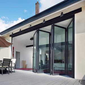 Porte pliante moderne en alliage d'aluminium avec verre, finition noir mat pour maison, bureau, cuisine, villa - Product Image 6