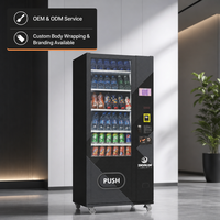 Distributeur de boissons compact pour hôtel, mini distributeur de sodas d'intérieur, écran interactif de 7 pouces, 6 emplacements pour boissons
