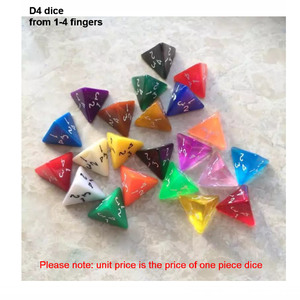 Accessoires de jeu de puzzle en gros et au détail de haute qualité <span class=keywords><strong>4</strong></span> <span class=keywords><strong>faces</strong></span> 1-<span class=keywords><strong>4</strong></span> <span class=keywords><strong>dés</strong></span> de polyèdre en plastique - Product Image 2