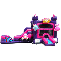 Château gonflable licorne commercial en PVC avec toboggan et aire de saut