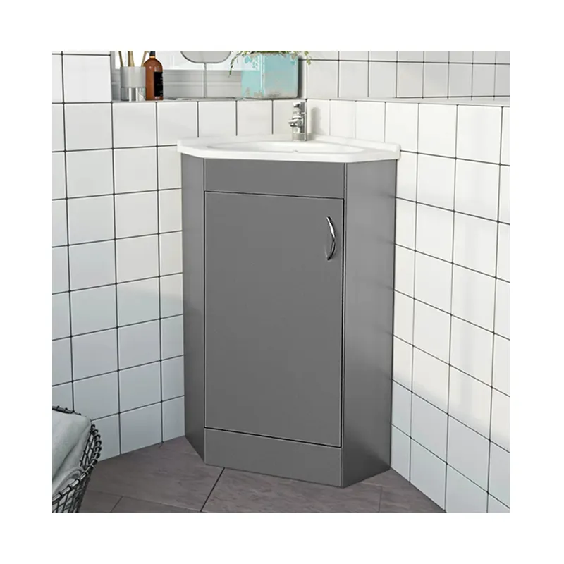 White small bathroom vanity european style triangle corner bathroom cabinets storage corner floor cabinet