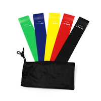 Ensemble de 5 bandes de résistance d'exercice en latex, antidérapantes, avec logo personnalisé, pour le yoga, l'étirement, l'entraînement en salle de sport