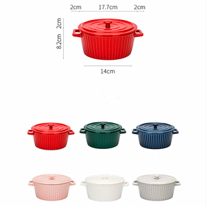 Nouveau design porcelaine antiadhésive micro-ondes soupe <span class=keywords><strong>mini</strong></span> casserole ustensiles de cuisson <span class=keywords><strong>plat</strong></span> de cuisson en céramique avec couvercle - Product Image 1