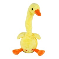 Jouet de canard pivotant drôle pour garçons et filles canard parlant et chantant social lumineux avec PVC et matériau en peluche