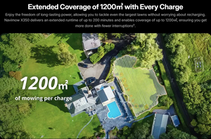 เครื่องตัดหญ้าอัตโนมัติไร้สาย Navimow X3 Series พร้อมระบบ Network RTK EFLS 3.0 ควบคุมผ่านแอปอัจฉริยะ สำหรับพื้นที่ 1500–10000 ตารางเมตร ㎡   สนามหญ้า - Product Image 4