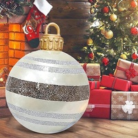 60cm Décor De Noël Décoration De Noël Ballons Impression Extérieure PVC Atmosphère De Vacances Artisanat Jouet Gonflable Boule