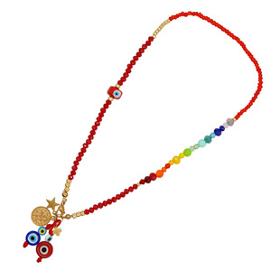 Collier artisanal d'été en perles Miyuki, étanche, en acier inoxydable, avec pendentif pièce Saint Benoît - Product Image 6