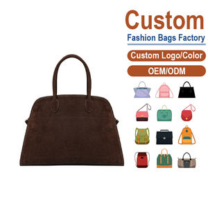 กระเป๋าถือหนังแท้ทรงสี่เหลี่ยมคางหมู สไตล์เรโทร พรีเมียม หนังนูบัค กระเป๋าสะพายข้าง รับผลิตแบบ ODM - Product Image 1