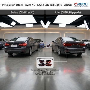 Luci Posteriori LED a Larghezza Completa CREULI, Sequenziali, Fumé, con Freno e Indicatore di Direzione, Plug & Play per BMW Serie 7 G11 G12 16-21 - Product Image 5
