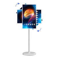 Moniteur tactile 32 pouces 1080p, téléviseur portable intelligent sur roulettes avec télécommande, fonctionnant sur batterie, avec caméra 5MP