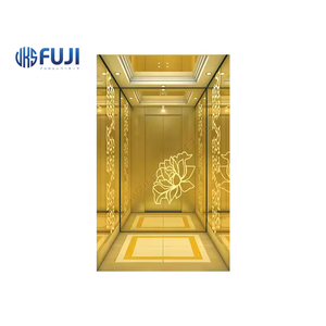 Moderno 1600Kg VVVF <span class=keywords><strong>Ascensor</strong></span> de pasajeros Cabina Titanio Lujo Gearless 630kg/1,0 m/s Color dorado Hotel <span class=keywords><strong>Ascensor</strong></span> de pasajeros <span class=keywords><strong>Precio</strong></span> barato - Product Image 6